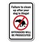 Signmission 18 in Height, 0.12 in Width, Aluminum, 12" x 18", A-1218 Pet-Animal - IllegOffe A-1218 Pet-Animal - IllegOffe - alternate 1